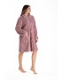 Relax 3024102, Γυναικεία Κουμπωτή Midi  Ρόμπα ανάγλυφο fleece,  ΡΟΖ